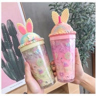 🔥CLEARANCE SALE WATER CUP🔥Starbucks Unicorn Water Ice Cup 430ml Double Layer Bottle With Straw Starbuck Tumbler BPA Free
