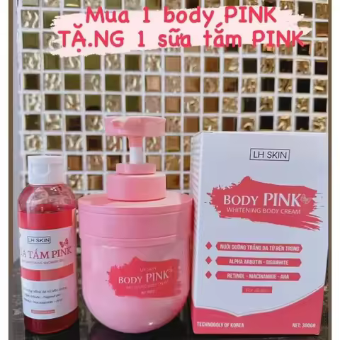 100ml KEM BODY PINK 300g Tặng kèm 1 sữa tắm đem lại làn da trắng hồng, chống nắng và dưỡng ẩm cho da