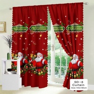 Decorative curtains Santa Claus series,The size is 1 meter x 2 meters,Easy to install, rod type