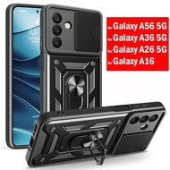Phone Case For Samsung Galaxy A06 A16 A26 A36 A56 A 16 4G 5G Push Slide Camera Lens Protection Armor