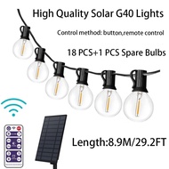 8.9M/29.2FT Solar String Light G40 with 19 LED Bulbs Outdoor Waterproof Fairy String Lights