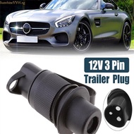 SUN 3 Pin Trailer Plug and 3 Pin Trailer Socket for Agricultural Machinery Boats RVs Waterproof Tractor 2 Mount Points