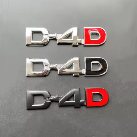 3D Metal Logo D4D Emblem Letters Car Trunk Badge For Toyota Yaris Corolla Avensis Land Cruiser Hilux
