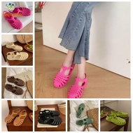 ZRHQYN Hollow-carved Design Roman Sandals Soft Sole Non-slip Women Jelly Sandals Mom Shoes Fashion Summer Jelly Shoes Outdoor Sports