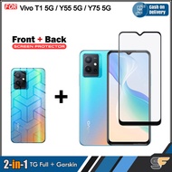 2in1 Tempered Glass Full Free Garskin Vivo IQOO Z7 IQOO Z7x S1 Pro S12 5G Vivo T1 5G Vivo T1 Pro U10