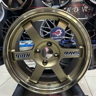 [2PCS]New Sportrim 15Inch Promax Wheel Te37 15x7JJ 4H100 ET28 Old Gold