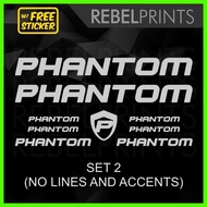 ❡ ▽ PHANTOM Bike Frame Vinyl Sticker Decal for Mountain Bike and Road Bike and Fixie