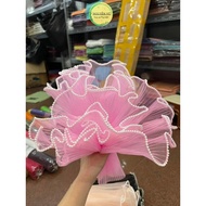 Flower wrapping paper rolled in jade wave chiffon with jade border to decorate flower bouquet 28cm*2