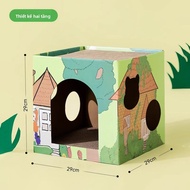 hipidog | Hipidog Cat Scratching Board Corrugated Paper Box Milk Carton Toy House Cat Nest Hideaway