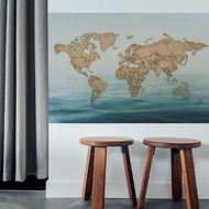 【輕鬆壁貼】海上漂流木世界地圖 - 無痕/居家裝飾
