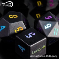 Electroplated Obsidian Dice7  Dice Set with Dice Roller DND Frosted Board Game Colorful Dungeons and