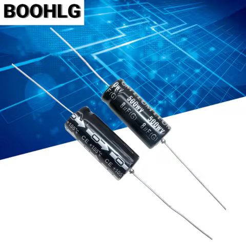 5PCS 450v 8uf horizontal axial polarized electrolytic capacitor 500V 8uf 13X26mm