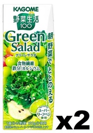 F18419 KAGOME 野菜生活青綠沙律蔬果汁 200ml (食物纖維、鐵質、鈣補充) x (2盒裝) 此日期前最佳：2026年12月11日