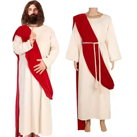 Jesus Cosplay Costume Adult Men Plus Jesus Wig And Beard Jesus Costume Men Jesus Christ Costume Jesu