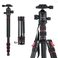 Toho  Andoer TTT-008  200cm/78.7in Adjustable Carbon Fiber Camera Tripod Stand Monopod 12KG Payload with Quick Release Ball Head with Carry Bag