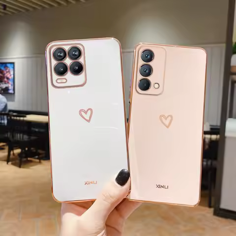 For Realme GT Master Luxury Love Heart Phone Case On For Oppo Realme 8 Pro 5 5i 6i 8i C21 C21Y C11 2