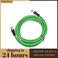 Yohooo M12 to RJ45 Industrial Ethernet Cable IP67 Waterproof Connecting Line Wire 5m/16.4ft Length