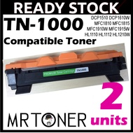 2x TN-1000 TN1000 Compatible With Brother HL-1110 DCP-1510 MFC-1810 MFC-1815 HL-1210W DCP-1610W HL-1