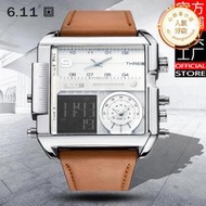 6.11手錶源頭韓版方形皮帶三機芯多功能潮流個性爆款手錶