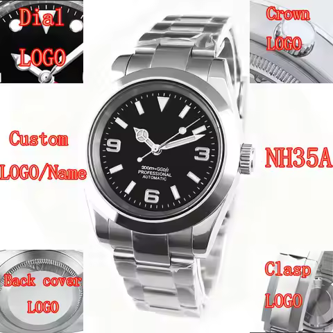 Custom logo NH35 Watch Man Automatic Mechanical Wristwatch 36MM/39MM waterproof Sapphire Luminous Re