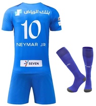 2023/2024 Al-Hilal #10 Soccer Jersey, Shirt/Shorts/Socks/Gift for Boys Girls Kids Kit Set