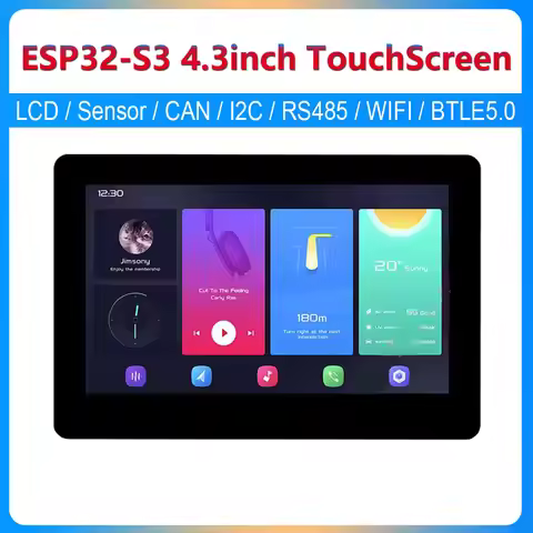 ESP32-S3 4.3inch LCD 800*480Pixels Captive TouchScreen Display Board LVGL WIFI BTLE5.0 65K-RGB with