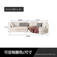 ✿FREE SHIPPING✿Italian Minimalist Semicircle Curved Corner Fabric Sofa Latex Special-Shaped Combination Living Room Designer Small Apartment