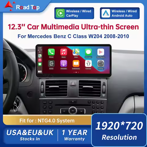 cn Road Top 12.3 Touch Display Multimedia Player for Mercedes Benz C Class W204 2008-2010 NTG4.0 GPS