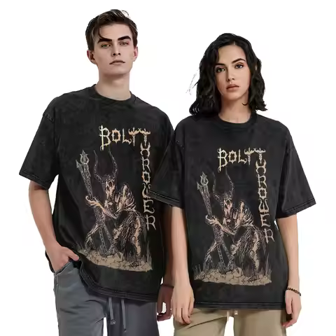 Bolt Thrower Band Vintage Washed T Shirts Prophets of Hell Album Pure Cotton Clothes Fashion Short S