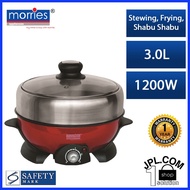 Morries 3.0L 2 In 1 Multi Cooker MS-888MC ( Steamboat , Hotpot,  Non Stick Grill Plate)