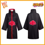 Akatsuki Cosplay Costume Mask Carnival Halloween Costume for Kids Adult Red Cloud Robe Cape