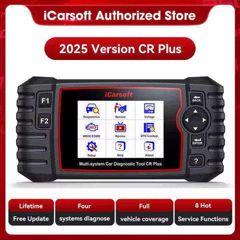 iCarsoft CR plus OBD2 Scanner Diagnostic Tool Four System Full Vehicle Coverage Code Reader for ABS 