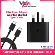 Samsung 25W Super Fast Charge 2.0 UK 3 Pin Plug Travel Charger Adapter with USB TYPE-C to TYPE-C Cab