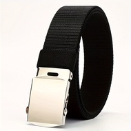 TEMU 's Belt With A Metal Buckle Made Of Nylon Canvas, Suitable For Outdoor Work And Casual Wear - 1