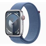 Apple Watch Series 9 智能手錶 GPS+流動網絡 41mm銀色鋁金屬錶殼冬日藍色運動手環 預計7日內發貨 -