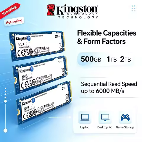 NEW Kingston NV3 500GB 1TB 2TB M2 NVMe SSD PCIe 40 2280 6000MBs High Speed Reliable Laptop Storage U