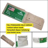 TALI PINGGANG COTTON HAJI LELAKI UMRAH DEWASA BERPOKET IHRAM BELT FREESIZE POCKET BEG