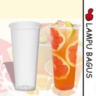 【CUP 25 PCS】Cup Injection 24oz 700ml - Flat Thick Thinwall Strawless Clear Plastic Cup - 24oz 700ml