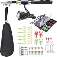 Lixada Fishing Reel and Pole Set Full Kit 5 Feet Telescopic Rod and Fishing Reel Fishing Rod Set wit
