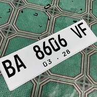 Custom car plate new font white & black standard font