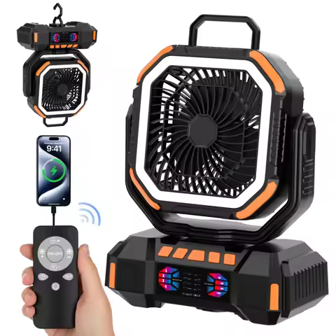 XIAOTREE Electric Fan 40000mAh Rechargeable Camping Fan Wireless Auto-Oscillating Table Fan Summer T