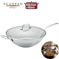 SCANPAN Impact 36cm Covered Wok – Premium Stainless Steel Induction Compatible Stir-Fry Pan