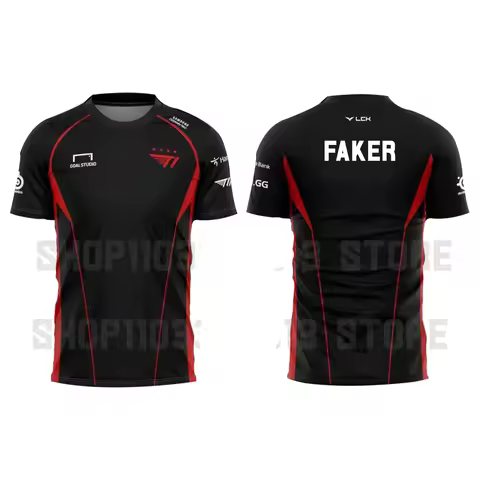 Faker T1 Team 3D Printed T-shirt,LOL Sports Champion Team Uniform,Breathable,2025