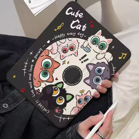 Big-eyed Kitty Table Case For Samsung Tab S9 Plus S9 FE Plus S10Plus A9 A11 Plus S7 Plus S8 Plus A8 