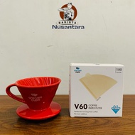 V60 Ceramic Dripper Coffee Tool Package + 100pcs Paper Filters
