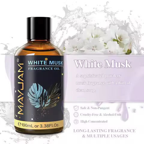 MAYJAM 100ml Fragrance Oils with Dropper For Humidifier Car Diffuser White Musk Bubble Gum Sea Breez