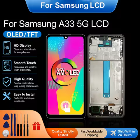 AMOLED For Samsung Galaxy A33 5G LCD A336 Display Touch Screen For Samsung A336B A336E Digitizer Ass