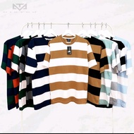 PAKET 4 pcs 100 Ribu Kaos Salur garis garis Stripe Pria Bahan Semi Katun 24S Kaos Baju kaos Distro B