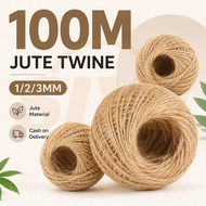 100M Jute Twine Jute String Natural Twine Rope for DIY Craft Gift Wrapping