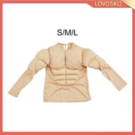 [Lovoski2] Kids Muscle Shirt Costume 3D Funny Body Builder Clothes for Cosplay Party Events